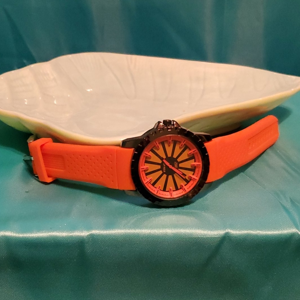 8" Stada watch bright orange and black